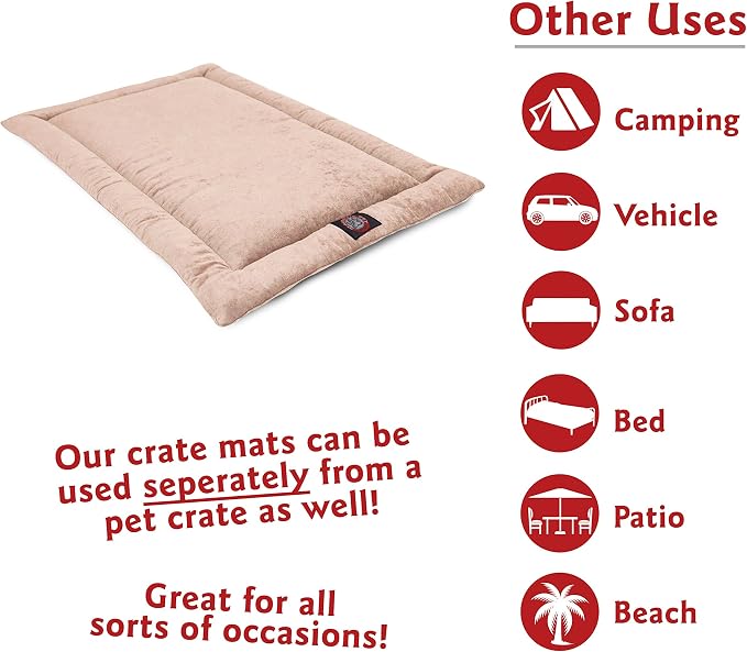 Majestic Pet Dog Crate Mat - Machine Washable Soft Plush Pet Bed Pad for Crates & Kennels | USA Crafted | 36"x23" Villa Pearl - Image 7