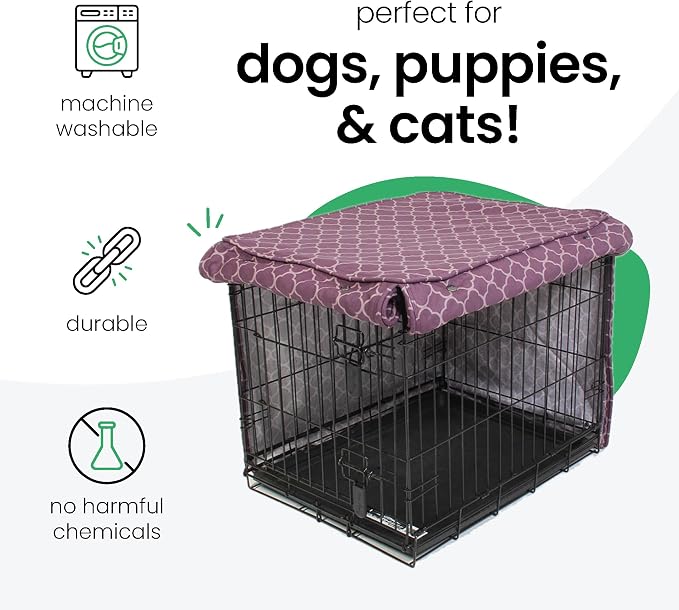 Molly Mutt Royals Dog Crate Cover, 100% Cotton Canvas Cover with 2 Roll-Up Panels, Ideal for Dog or Cat Crate, Durable, Washable, and Free of Harmful Chemicals, 24" x 18" x 21" - Image 3