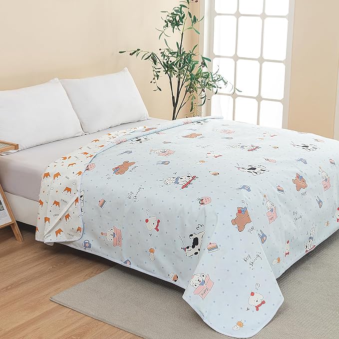 WenBags Waterproof Dog Bed Cover 70 * 78 Inches Throw Size,Pet Hair Resistant Reversible Couch Cover Mattress Protector,Leakproof Bed Liner/Sheet/Blanket for Adults Elderly Pets (Cute Dogs, 70 * 78) - Image 3