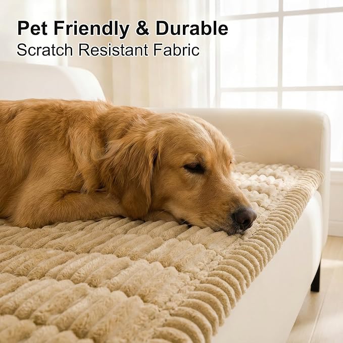 Smiry Couch Cover for Dogs, Non Slip Washable Sofa Protector for Pets | Soft Furniture Cover for Leather & Fabric Couches, Cozy Protect Against Fur, Dirt & Messes, Pet Friendly, 27.6"x82.7" - Image 3