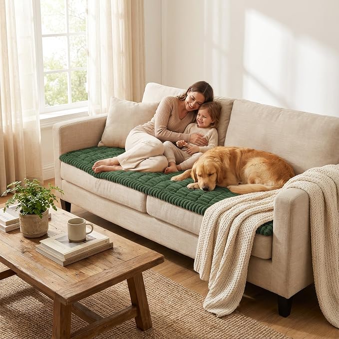 Smiry Couch Cover for Dogs, Non Slip Washable Sofa Protector for Pets | Soft Furniture Cover for Leather & Fabric Couches, Cozy Protect Against Fur, Dirt & Messes, Pet Friendly, 27.6"x70.9" - Image 6