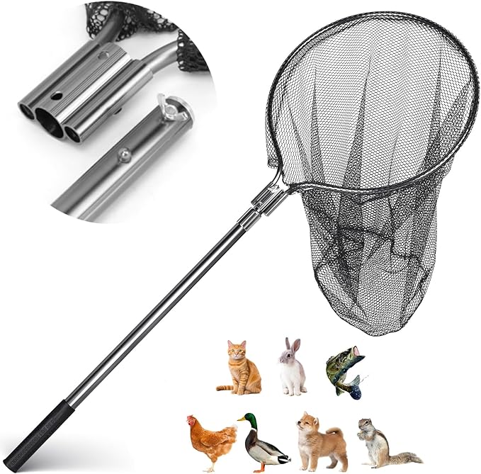 Catch Net, Small Animal Catcher Net for Chicken, Duck, Goose, Fish, Cat, Bird, Raccoon, Dog and Others(43"- 78" Handle with 20" Net Opening) by Unknown