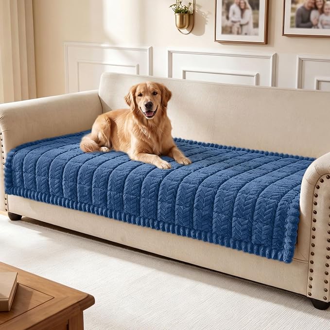 Smiry Couch Cover for Dogs, Non Slip Fuzzy Pet Sofa Covers Washable | Sofa Slipcovers for 3 Cushion Couch, Soft Thick Furniture Protector for Cats Dogs, Against Fur, Dirt, Scratch (35.4"x70.9") by Smiry