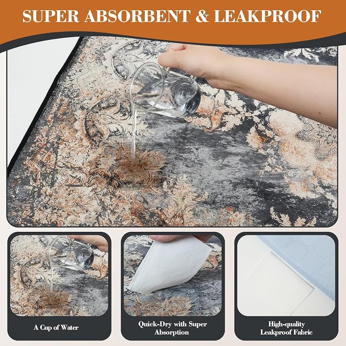 Dogcator Washable Pee Pads for Dogs, Reusable Dog Training Pads. 54''x72'' Super Absorbent Dog Rugs, Non-Slip and Leakproof Washable Pee Mat for Dogs, Large Whelping Pads for Crates and Floors - Image 3