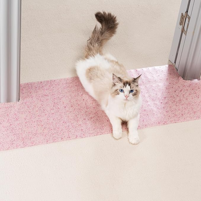Uross Carpet Protector for Pets - Purple Cat Carpet Protector for Doorway, Anti Scratch Under Door Cat Protector Mat, Easy to Cut Plastic Scratch Stopper Guard Carpet 3.6FT by Uross
