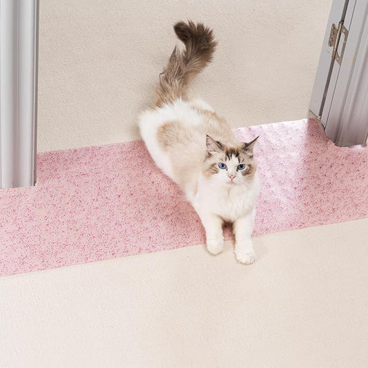 Uross Carpet Protector for Pets - Purple Cat Carpet Protector for Doorway, Anti Scratch Under Door Cat Protector Mat, Easy to Cut Plastic Scratch Stopper Guard Carpet 3.6FT by Uross
