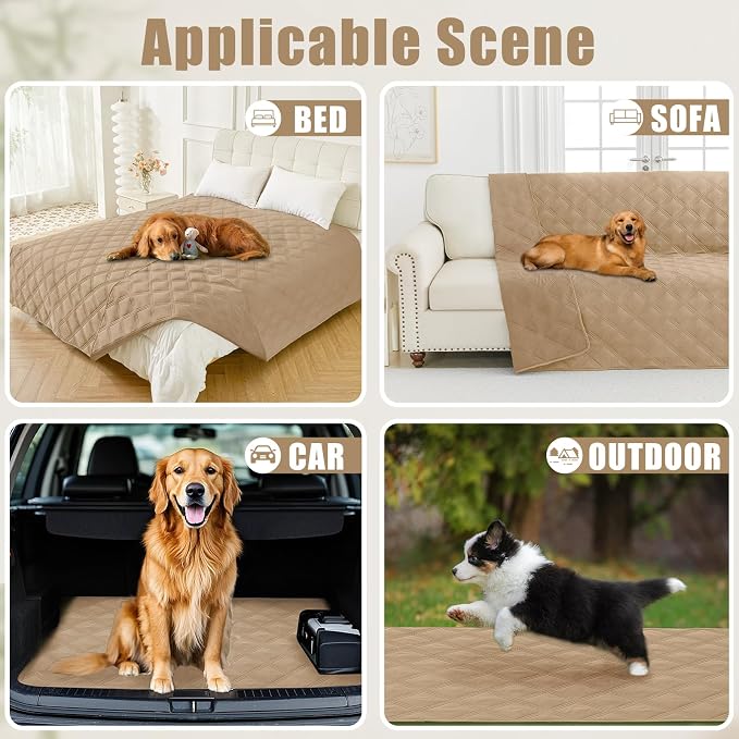 Smiry Waterproof Dog Bed Cover, Reversible Pet Blanket for Sofa Couch | Soft Washable Dog Blanket, Leakproof Couch Cover for Dogs Cats & Furniture Protection, 30x70, Camel/Camel - Image 5