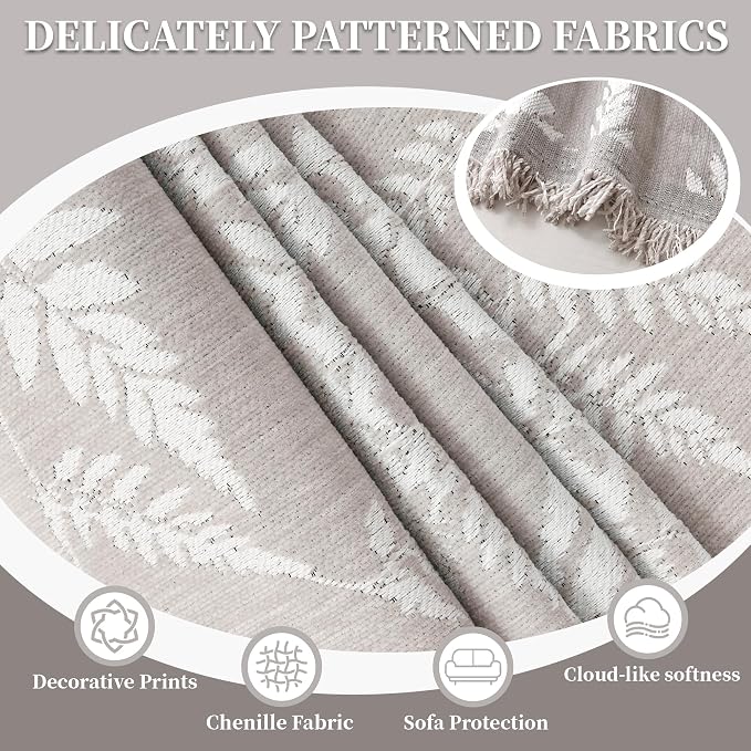 1OO% Waterproof Sectional Couch Covers for Dogs L Shaped Corner Sofa Cover Washable Chenille Sofa Slipcovers Blanket Modern Jacquard Pet Furniture Protector (91"x252", Light Gray Leaf) - Image 7