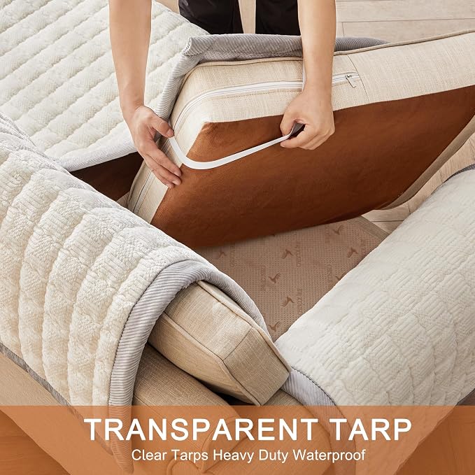 Couch Cover for Dogs Washable,Anti-Slip Back Cat Mat Pet Pad Blanket for Furniture Protector,Fuzzy Pet Sofa Cover for 3 Cushion Couch Sofa Pets Friendly (Ivory, 1pc/36"x68"/Seat Cover) - Image 4