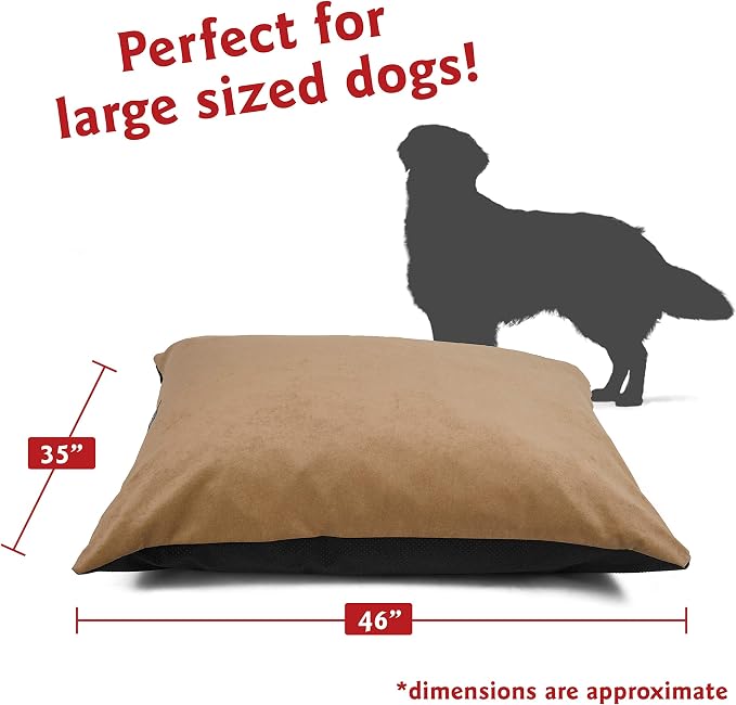 Majestic Pet Rectangle Large Dog Bed Washable – Non Slip Comfy Pet Bed – Dog Crate Bed Super Value Pillow Dog Bed – Dog Kennel Bed for Sleeping - Dog Bed Large Breed 46 x 35 Inch – Villa Pearl - Image 2
