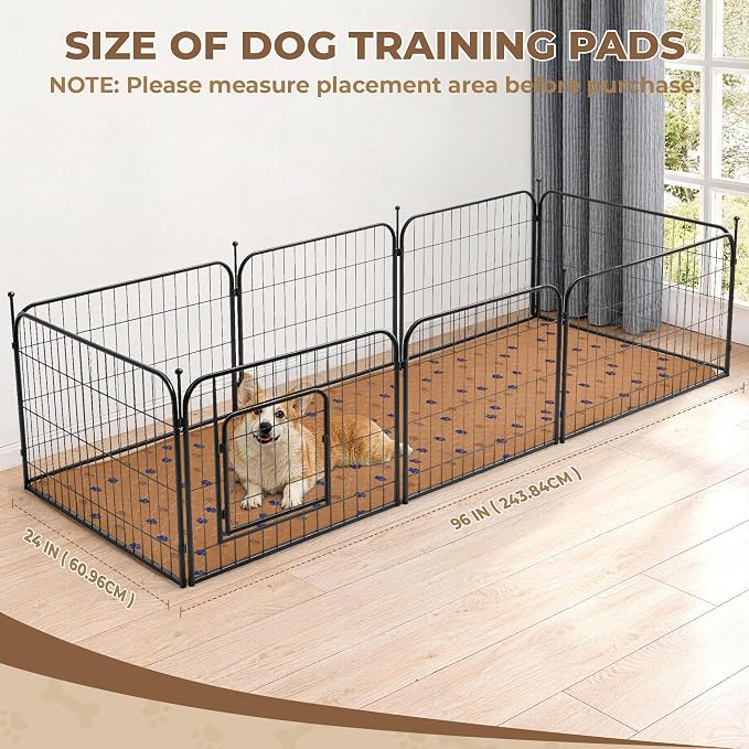 Fostanfly Washable Dog Pee Pads, 1 Pack 24''x96''(2x8ft) Runner Rug, Brown | Reusable Potty Training Pads for Dogs, Waterproof, for Playpen, Crates & Furniture - Image 2