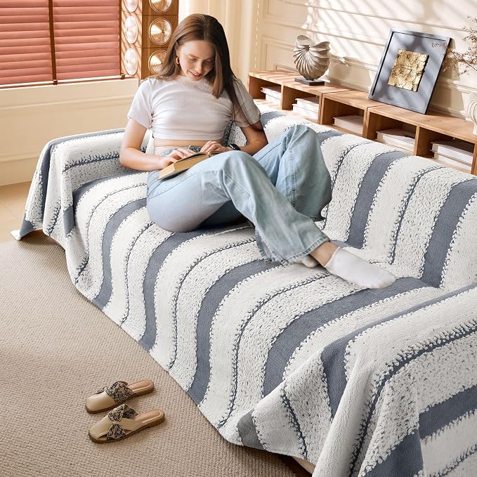 Non Slip Couch Covers for 2 Cushion Couch Sofa, Pet Friendly Sofa Covers Washable, Heavy Duty Scratch Resistant Furniture Cover for Dogs Fits Love Seat, 71" x 102" - Image 6