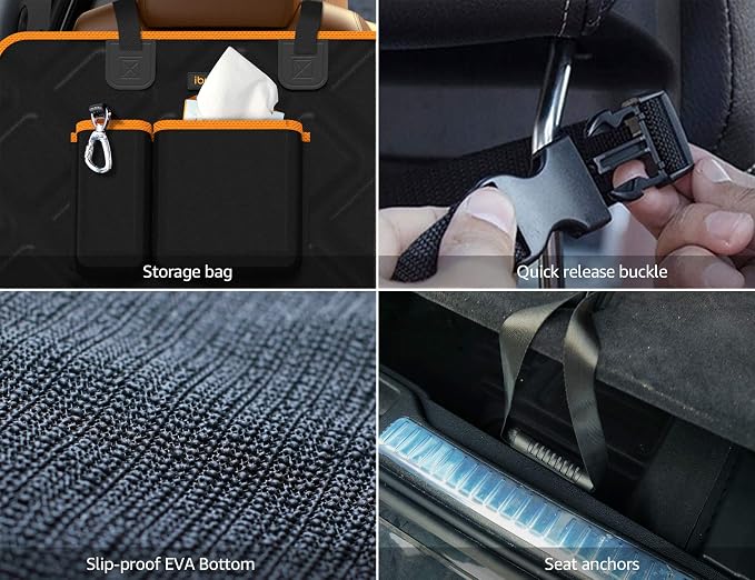 Dog Cargo Liner for Large SUV, Waterproof Dog Cargo Cover with Bumper Flap Protection Durable Car Trunk Mat for Pets Keep Your Vehicle Trunk Clean Universal Fit X-Lager SUV Car Seat Cover - Image 6