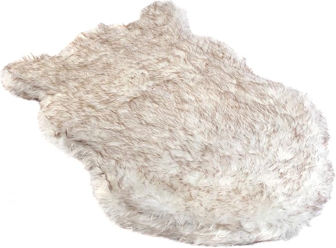 IHAPPYDOG Replacement Dog Bed Cover, Machine Washable (White w/Brown Tips, Medium 40x25) by iHappyDog