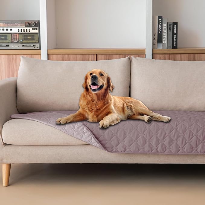 gogobunny 100% Double Sided Waterproof Dog Blanket Soft Pet Bed Cover Reversible Protect Furniture Couch Sofa Car for Puppy Large Dog Cat (Dark Sea Fog/Light Sea Fog, 30x70 Inch (Pack of 1)) by gogobunny