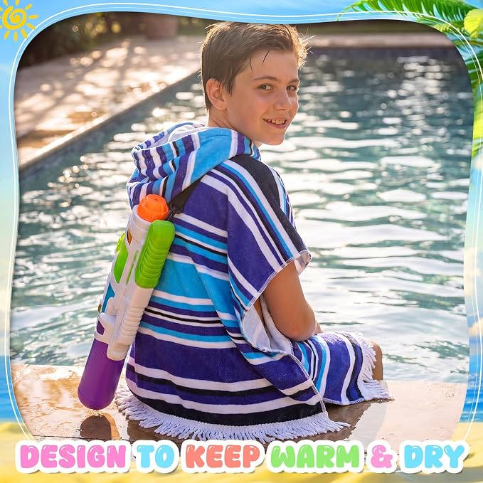 Oudain 6 Pcs Kids Hooded Towel Kids Bath Towels with Hood Microfiber Baby Pool Beach Towel for Boy Girls Toddler (Multicolor Style) - Image 3