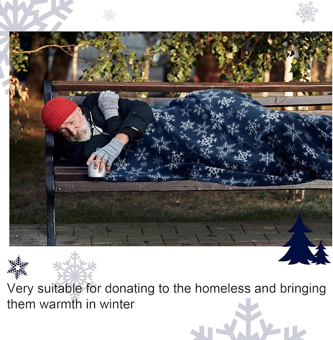 Preboun 24 Pack Bulk Christmas Soft Fleece Blankets 50 x 60 Inch Bulk Lightweight Warm Fleece Throw Blankets for Pet Bed Sofa Couch Office Wedding Gifts Travel (Snowflakes and Snowmen) - Image 3