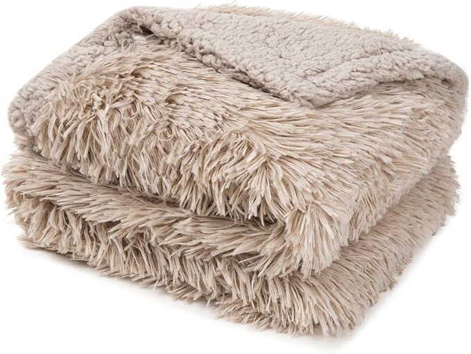 PetAmi Waterproof Dog Blanket for Couch, Bed & Furniture,Reversible Sherpa & Faux Fur Pet Blanket, Leakproof Blanket for Puppy Cat, Washable Soft Calming Pet Couch Protector (29x40, Taupe) - Image 8