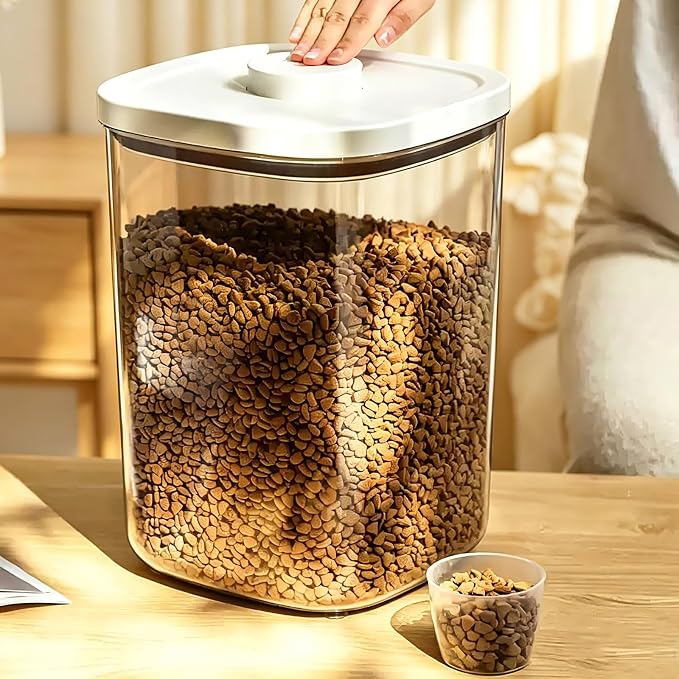 TBMax Dog Cat Food Storage Container 10 Lbs, Stackable Pet Food Dog Treat Container with Pop Up Lids, Airtight Food Storage Bin for Kitchen Organization - Image 6