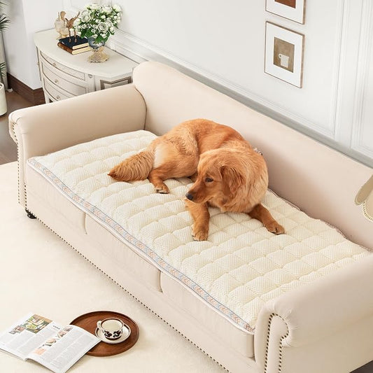 Couch Cover for Sofa, Sectional Couch Cover for Dogs, Sofa Cover Washable, Cushion Cover Blanket Pad Bed Mat for Pets, Chenille Furniture Protector, White, 27.6x59in by Unknown