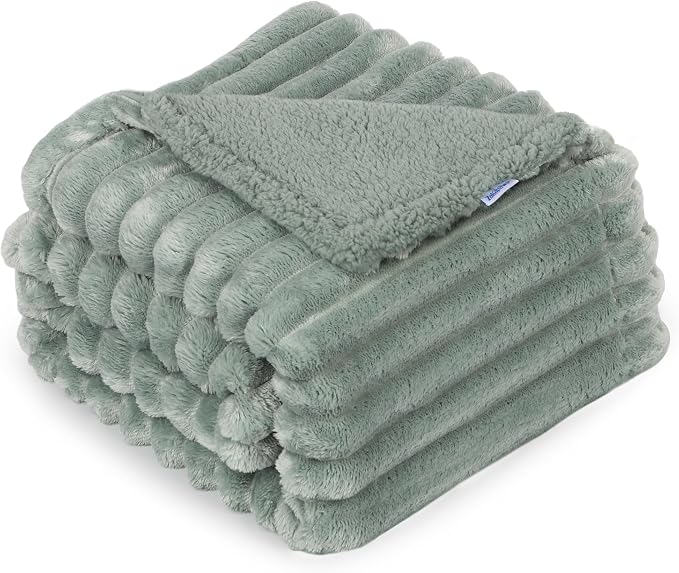 Waterproof Pet Blanket for Large Dogs & Cats - Reversible Calming Plush, Washable Furniture Cover for Couch, Bed, Car Seat, Blocks Leaks, Stains & Pet Fur (Green, 60"x80") by ZAKAPAWS