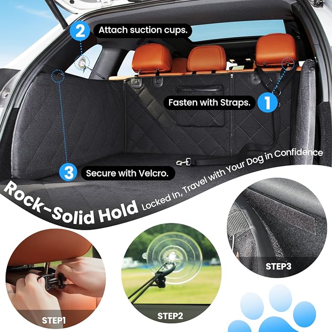 REEVAA SUV Cargo Liner for Dogs, Trunk Cover with Foam Side Walls, L | 360° Full Coverage, Padded Sides for Dog Safety, Dual Non-Slip & Waterproof,Durable & Machine Washable,Safer Travel with Dogs - Image 5