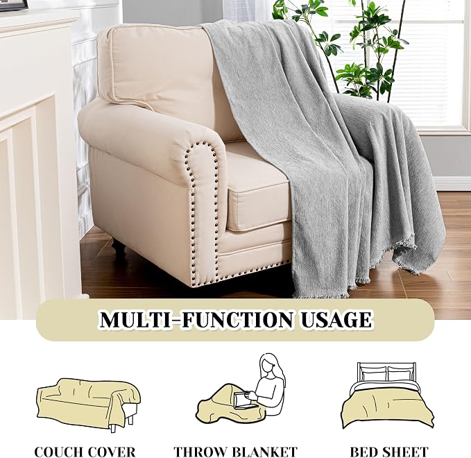 MEETSKY Chair Cover Recliner Covers Washable, Soft Small Couch Cover for Dogs, Oversized Armchair Covers Sofa Slipcover for Single Sofa, Pet-Friendly Furniture Protector, 71" X 91", Grey - Image 7