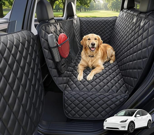 URPOWER Dog Car Seat Cover for Back Seat, Waterproof Hammock for Model Y | Easy Pet Access, Waterproof, Scratch Resistant, Mesh Window, Non-Slip, ISOFIX Anchors, Easy Care, Dog Seat Belt Included by URPOWER