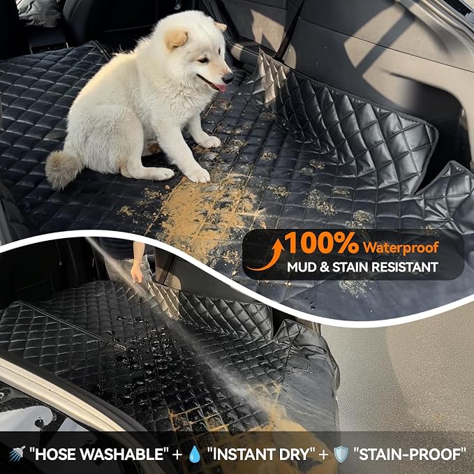 Heavy-Duty Leather SUV Cargo Liner for Fold Down Split Seats, Armrest Pass-Through Compatible, Pet-Friendly, Ideal for Dogs - Image 3