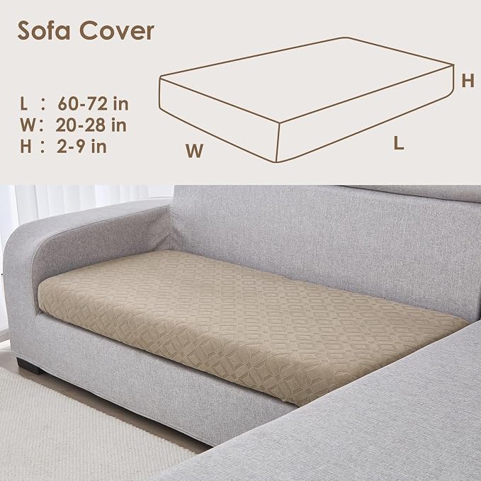Genina Waterproof Couch Cushion Covers for Pets Washable Sofa Seat Covers | Non Slip,Stretch Jacquard Fabric,Pet Hair & Scratch Protection,Easy Installation,Furniture Protector,Sofa Cover - Image 2