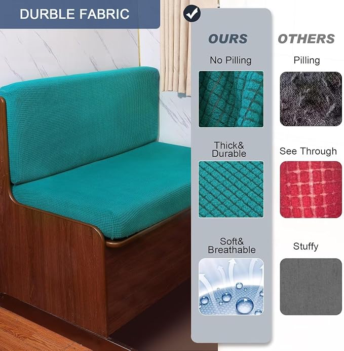 NILUOH RV Dinette Cushion Covers,Jacquard Camper Cushion Slipcovers Replacement Sofa Cushions Washable Slipcovers for Travel Trailer Couch - Image 4
