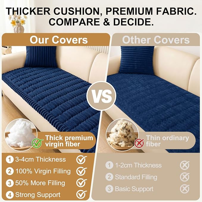 Smiry Couch Cover for Dogs, Non Slip Washable Sofa Protector for Pets | Soft Furniture Cover for Leather & Fabric Couches, Cozy Protect Against Fur, Dirt & Messes, Pet Friendly, 35.4"x88" - Image 5