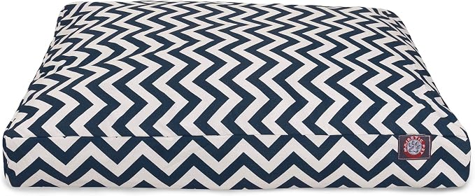 Majestic Pet Chevron Rectangle Dog Bed Washable – Non Slip Comfy Pet Bed – Crate Bed with Removable Washable Cover – Kennel Bed for Sleeping, Polyester Fiber, Small, Navy - Image 2