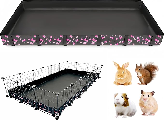 DZWLKJ Waterproof Guinea Pig Cage Liner,Washable Tarp Bottom Base,Cherry Graphic,36"x72", Reusable for Rabbit, Chinchilla, Hedgehog, Ferret & Other Small Animals. by DZWLKJ