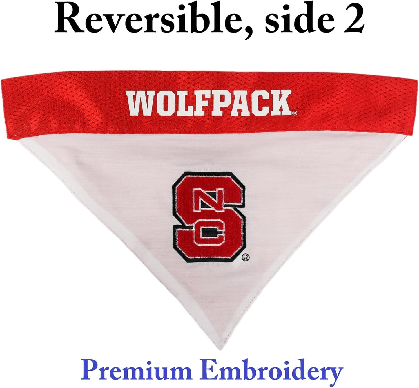 Pets First Collegiate Pet Accessories, Reversible Bandana, North Carolina State Wolfpack, Small/Medium