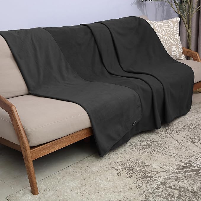 Catalonia Waterproof Bed Blanket, Washable Reversible Furniture Protector | Black/Black Double-Sided Fleece, Leakproof Protection for Bed, Sofa and Couch, Resists Spills, Stains and Everyday Messes - Image 4