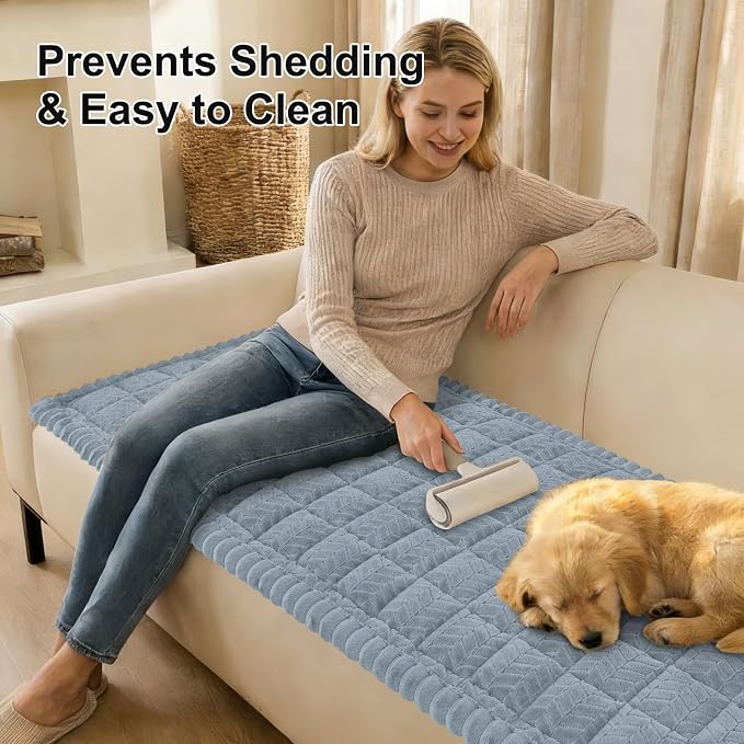 Smiry Couch Cover for Dogs, Non Slip Fuzzy Pet Sofa Covers Washable | Sofa Slipcovers for 3 Cushion Couch, Soft Thick Furniture Protector for Cats Dogs, Against Fur, Dirt, Scratch (35.4"x95") - Image 4