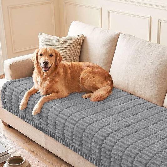 hyha Couch Cover for Dogs, Washable Non Slip Plush Flannel Sofa Protector | Thick Flannel, Silicone Anti-Slip Backing, Pet Hair & Scratch Protection, Fits Sofa & Loveseat (35.4" x 70.9") by hyha