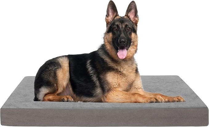 Jumbo Dog Bed for Large Dogs, Orthopedic Memory Foam Pet Bed, Washable Dog Crate Bed with Cooling Gel, Removable Cover & Waterproof Lining by ABETTERLIFEWITHPET