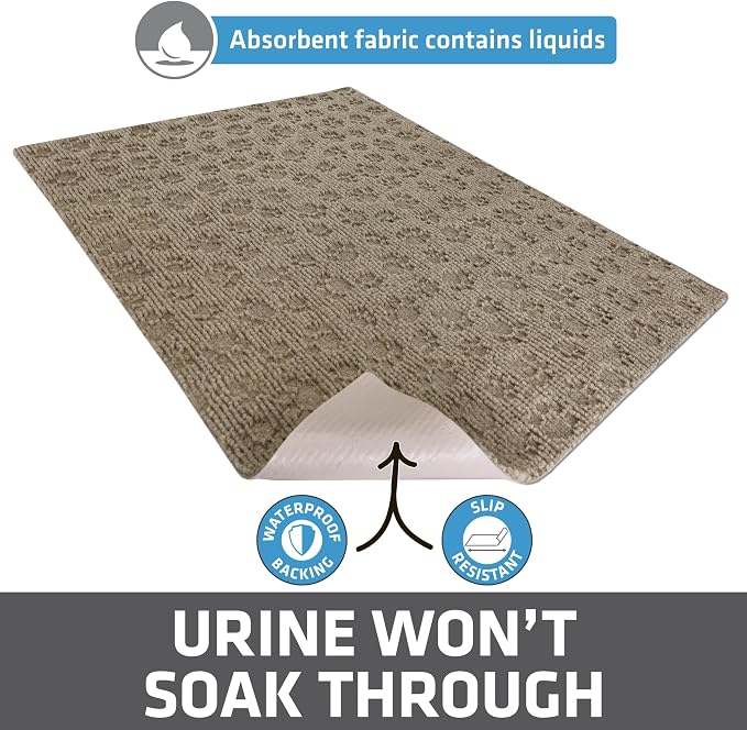 Drymate Cat Litter Box Mat, Litter Trapping Mat, Tan, 28x34 XL | Waterproof, Urine-Proof, Absorbent, Machine Washable, Soft on Paws, Contains Mess, Protects Floors, Kitten Supplies, USA Made - Image 3