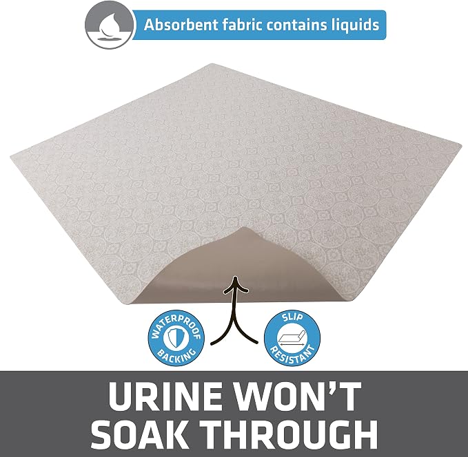 Drymate Cat Litter Box Mat, Litter Trapping Mat, Beige, 29x36 XL | Waterproof, Urine-Proof, Absorbent, Machine Washable, Soft on Paws, Contains Mess, Protects Floors, Kitten Supplies, USA Made - Image 3