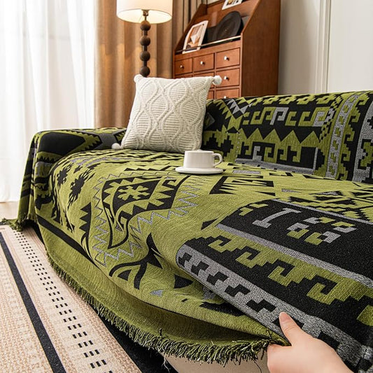 ROOMLIFE Couch Cover 3 Cushion Sofa, Washable Non Slip Furniture Sofa Protector Cover, Soft Chenille Sofa Slipcovers Sectional L Shape Dogs Couch Cover Throw Blanket with Tassels 71''X134'' by ROOMLIFE