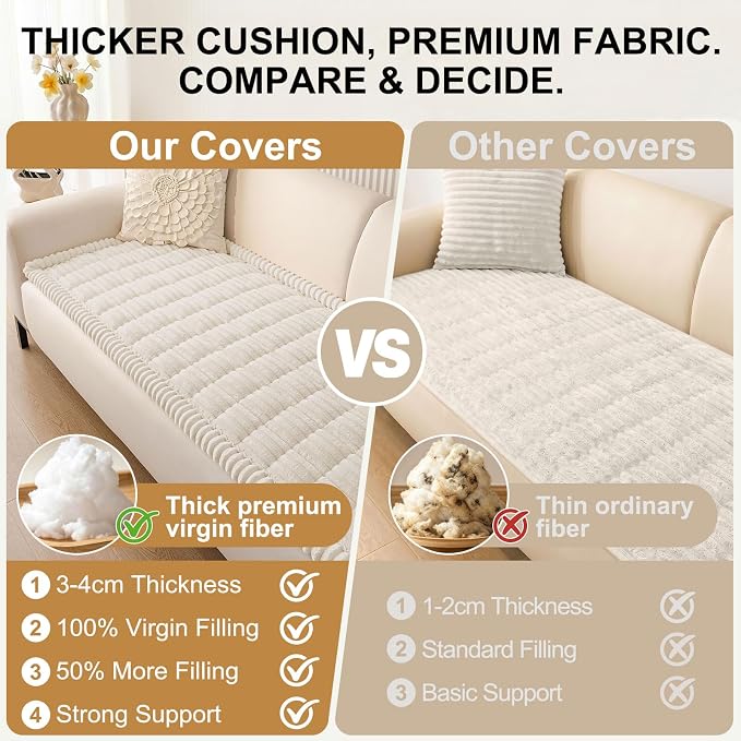 Smiry Couch Cover for Dogs, Non Slip Washable Sofa Protector for Pets | Soft Furniture Cover for Leather & Fabric Couches, Cozy Protect Against Fur, Dirt & Messes, Pet Friendly, 27.6"x27.6" - Image 4