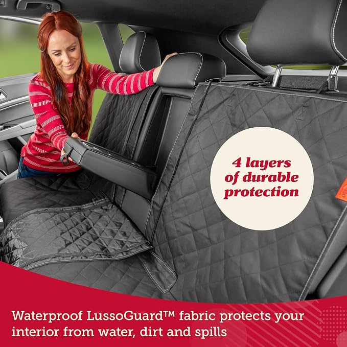 Lusso Gear Dog Car Seat Cover - Waterproof Non-Slip Car Back Seat Protector - Rear Car Seat Cover for Dogs - Universal Fit for Sedans Trucks SUVs - Scratchproof Backseat Car Cover - Machine Washable - Image 6