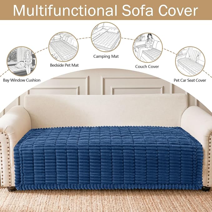 hyha Couch Cover for Dogs, Washable Non Slip Plush Flannel Sofa Protector | Thick Flannel, Silicone Anti-Slip Backing, Pet Hair & Scratch Protection, Fits Sofa & Loveseat (43" x 63") - Image 3