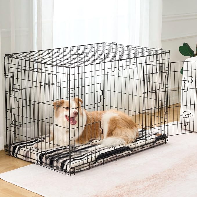 LIORCE Dog Crate Pad - Dog Bed Large Sized Dogs with Removable Washable Cover and Waterproof Lining - XL Memory Foam Pet Bed for Crate - Reversible Kennel Mat (Cool & Warm), 42-inch, Zebra - Image 4