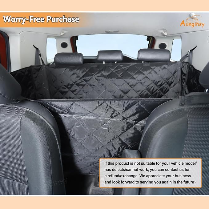 Aunginsy Dog Car Seat Cover for Pets Compatible with Toyota FJ Cruiser 2007-2021 Accessories, Backseat Pet Cover Protector, Second-Row Seat Waterproof Scratch Proof Nonslip Dog Hammock with Side Flap - Image 7