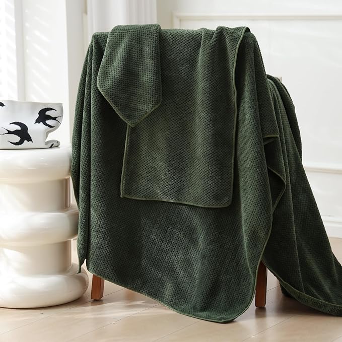 40x80 Inches Bath Sheets Towels for Adults Oversized Bath Towels Extra Large Luxury Super Soft Absorbent Quick Dry Microfiber(Olive Green,1PCS) - Image 4