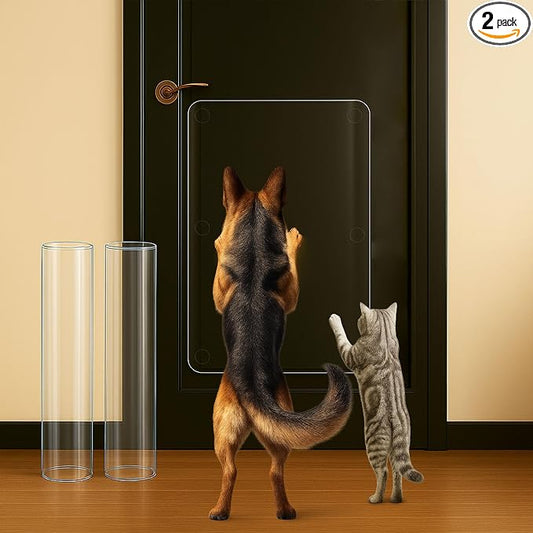 Dog Door Scratch Protector 2-Pack 16 x 30’’ Customizable Transparent PVC Film, Anti-Scratch Guard for Doors & Trim, Damage Proof Protection by Lupvar