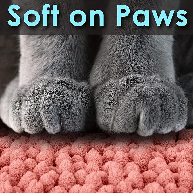 CatGuru Cat Litter Mat, Medium, Extra Large, XXL, Waterproof Litter Box Mat, Non Slip Kitty Litter Mat, Machine Washable Litter Trapping Mat, Soft Litter Tray, Cat Stuff (XL, Coral/Heavy-Duty) - Image 4